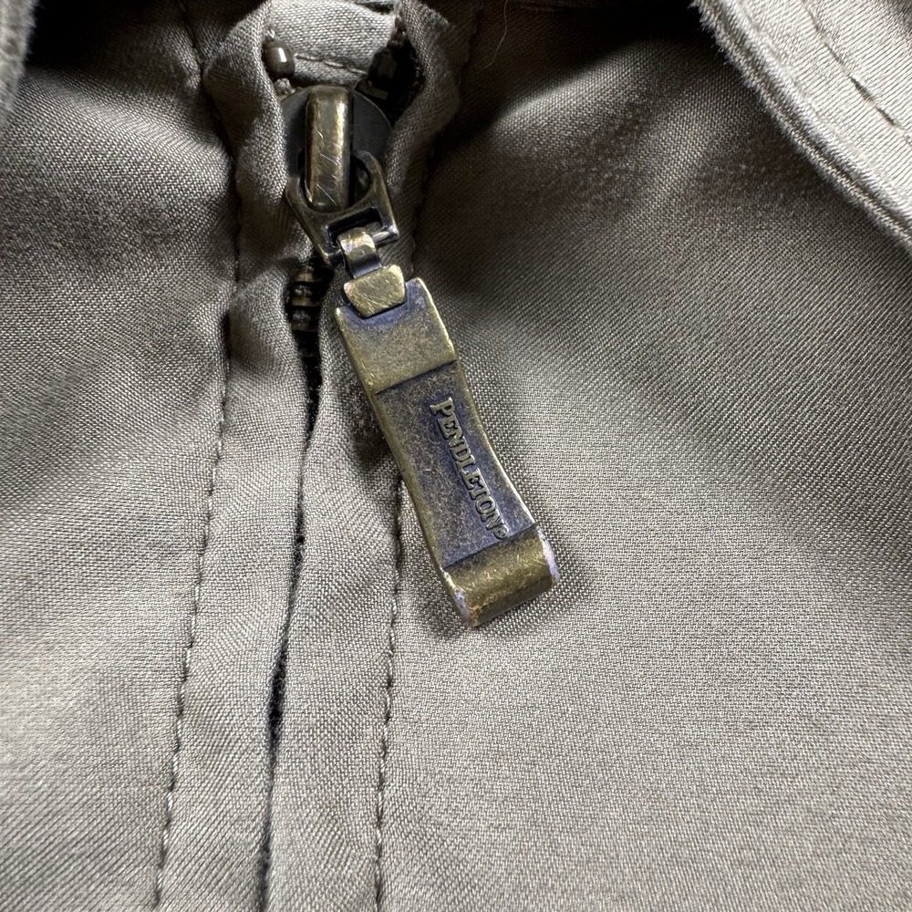 Pendleton Harrington Jacket Mens L Beige Bomber Plaid Lined Workwear Golf Nature - Picture 7 of 11